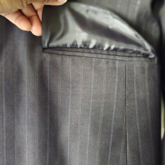 New York & Co Dark Gray Pinstripe Blazer Plus Size Career Academia - Picture 5 of 8
